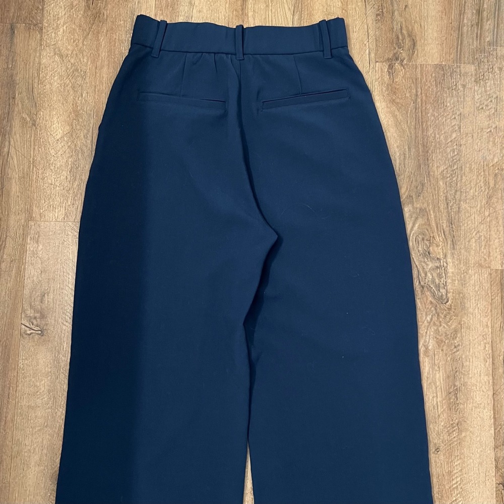 Abercrombie & Fitch Sloane Tailored Wide Leg Pants Navy Blue High Rise Small - Picture 6 of 11